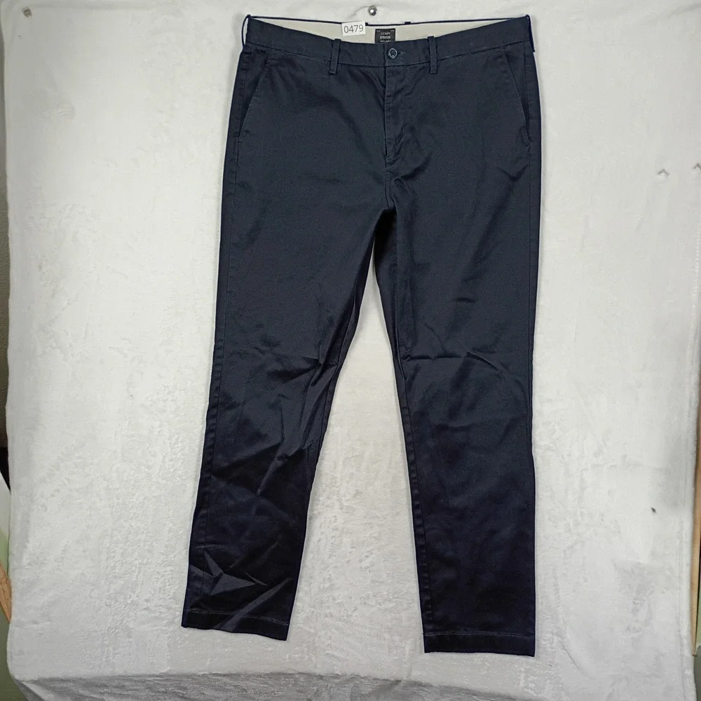 J.Crew Chino Pants Mens 36x34 Navy Blue Stretch Cotton Casual Work Wear Outdoors